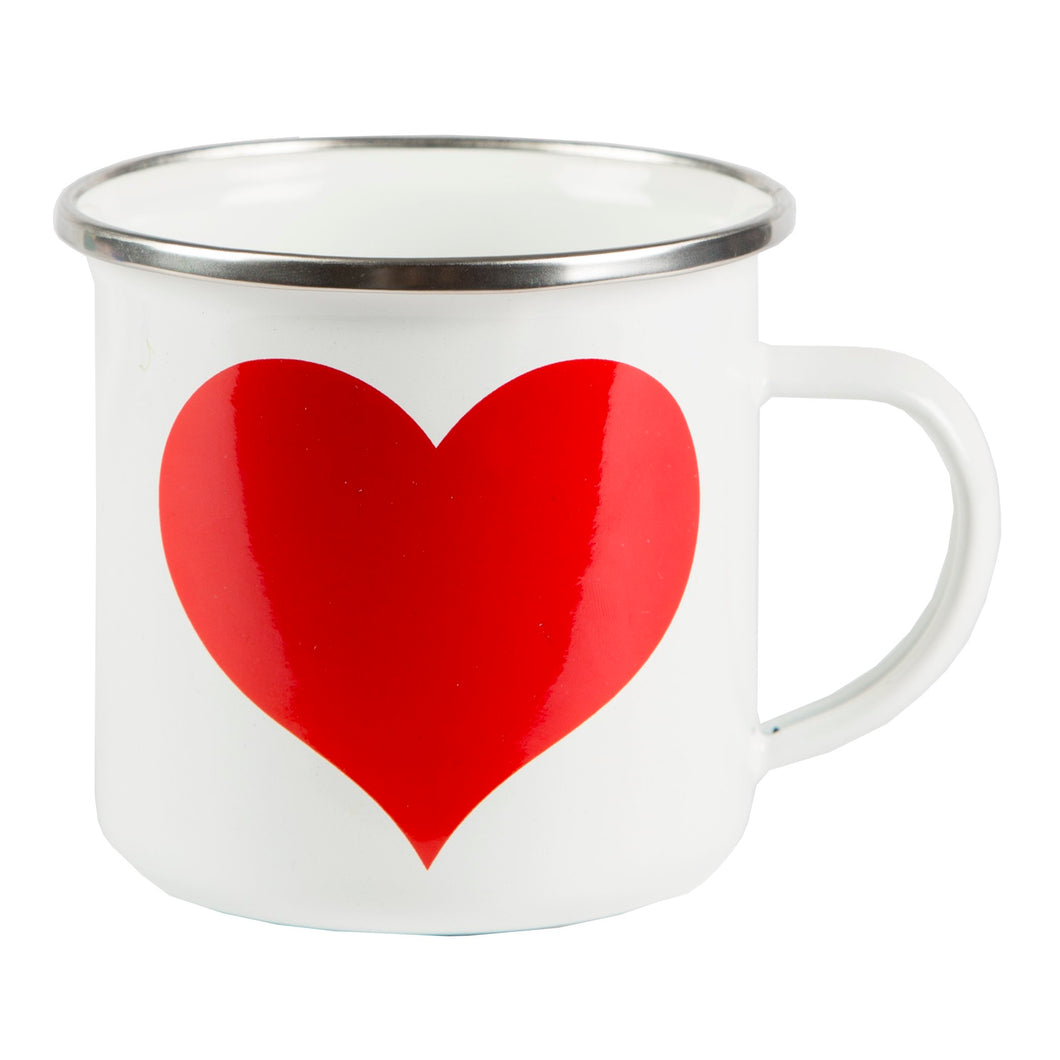 Heart Enamel Mug