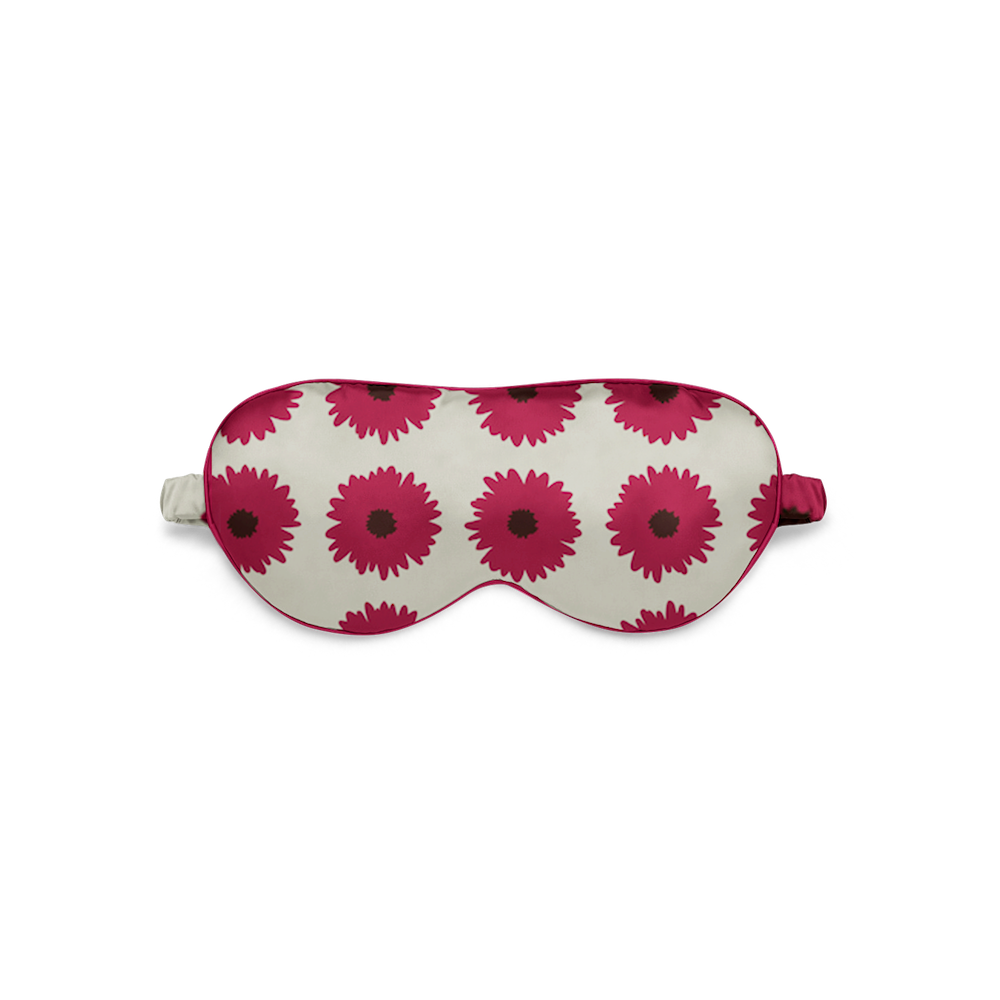 Pink Bloom Silk Eye Mask